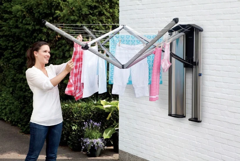 Brabantia Wanddroger WallFix met opbergbox - zilver