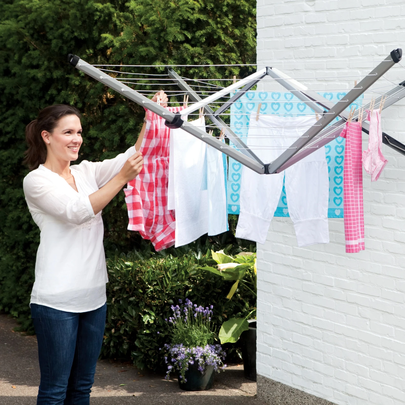 Brabantia Wanddroger WallFix met beschermhoes - zilver