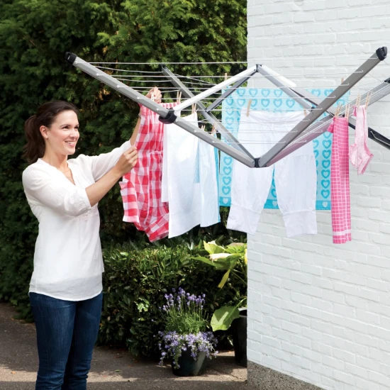 Brabantia Wanddroger WallFix met beschermhoes - zilver