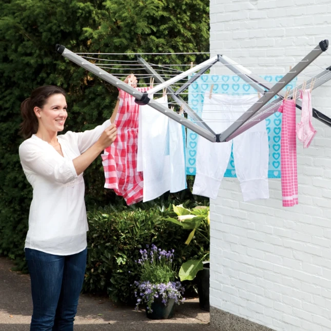 Brabantia Wanddroger WallFix met beschermhoes - zilver