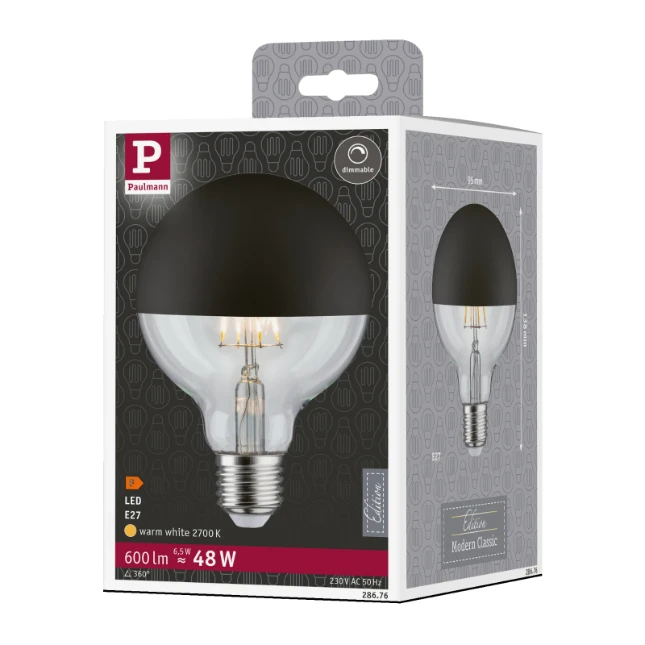 Paulmann LED Globe Kopspiegel E27 600lm 2700K dimbaar
