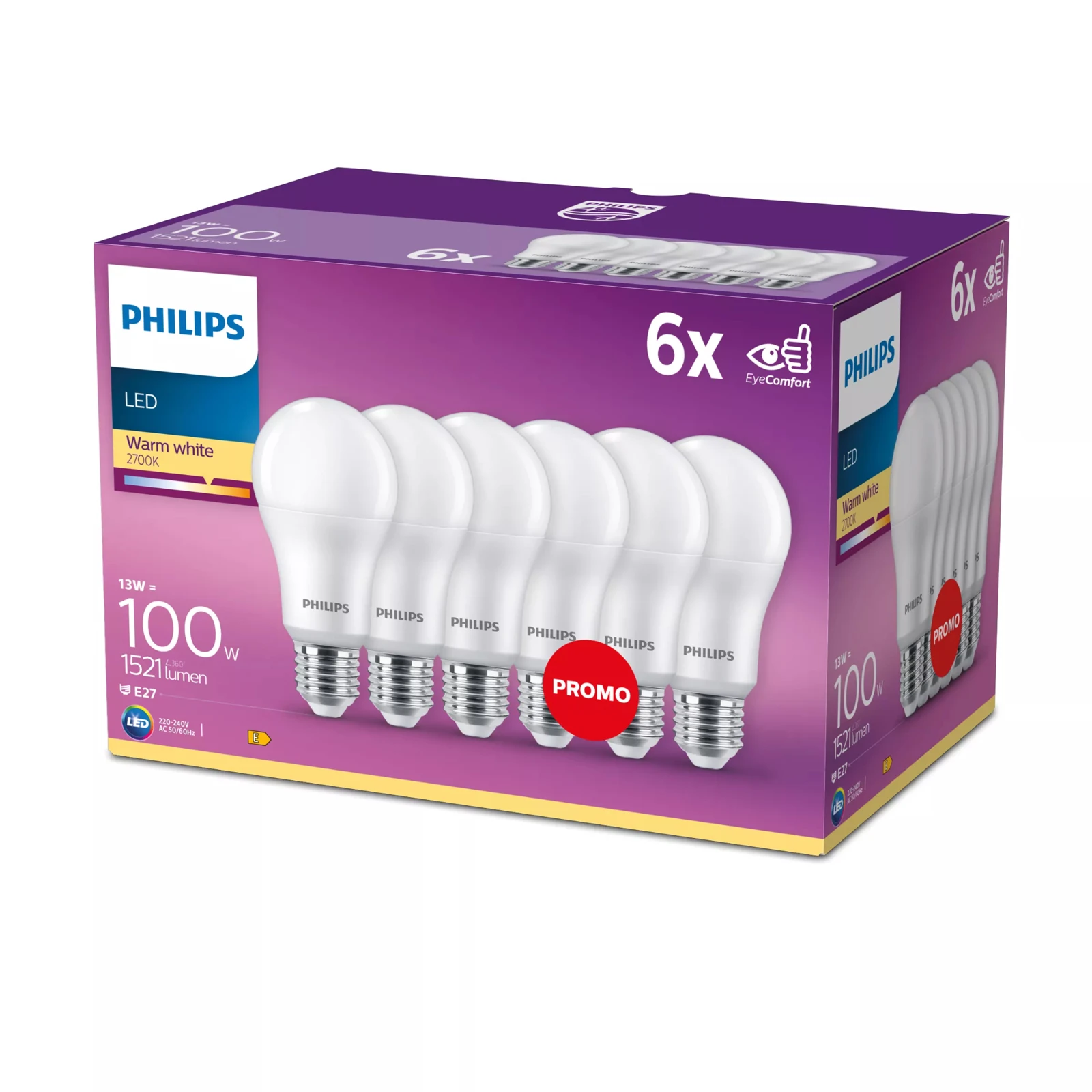 Philips LED Lamp Classic 100W A60 E27 WW FR ND (6 stuks)