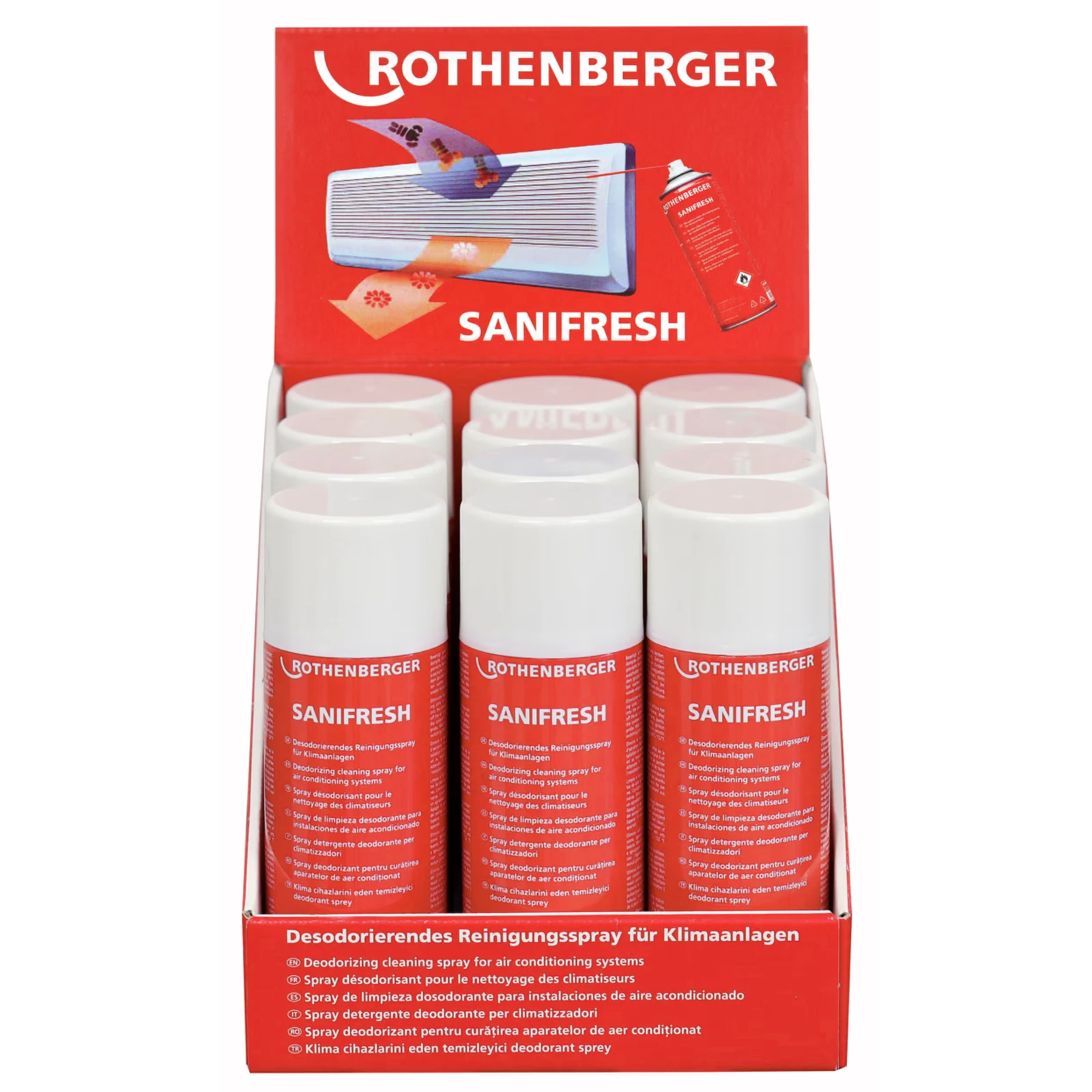 Presentoir pour bombes de desinfectant Sanifresh