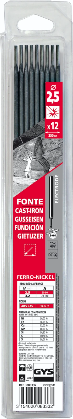 GYS Elektrodes gietijzer O2,5 x 350 mm (12 stuks)
