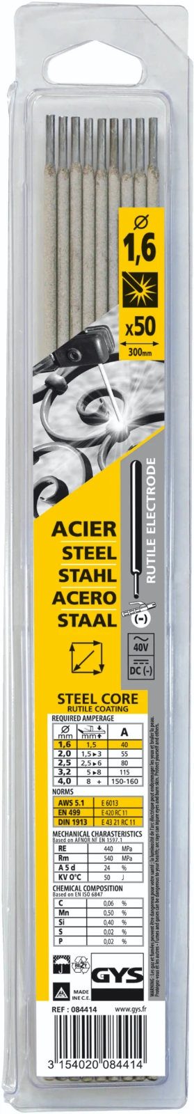 GYS Elektrodes staal O1,6 x 300 mm (50 stuks)