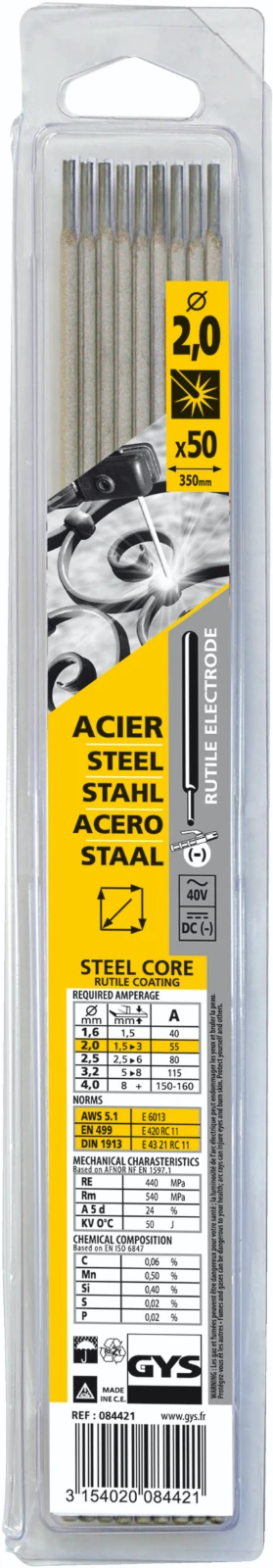GYS Elektrodes staal O2,0 x 350 mm (50 stuks)