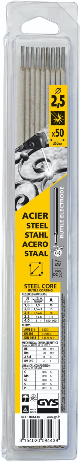GYS Elektrodes staal O2,5 x 350 mm (50 stuks)