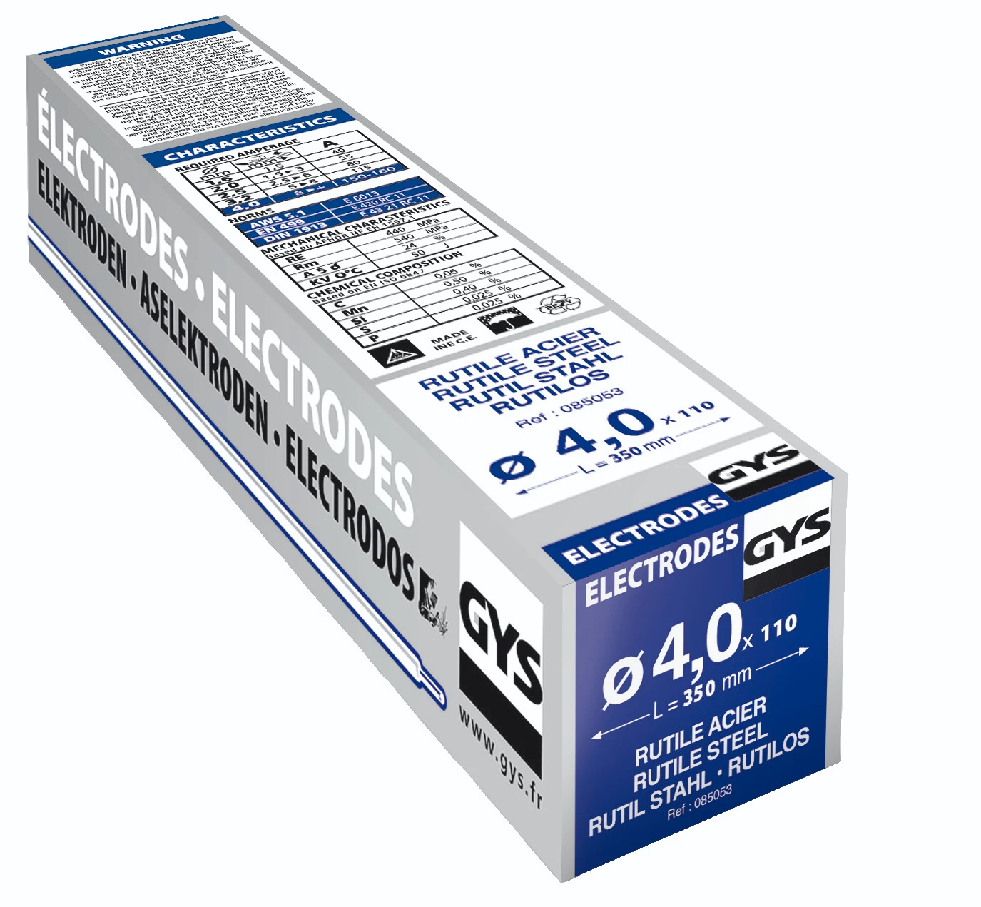 GYS Elektrodes staal O4,0 x 350 mm (110 stuks)