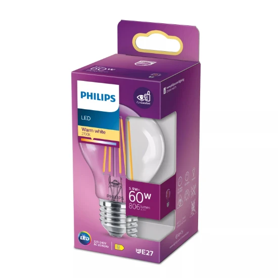 Philips LED Filament Classic 60W A60 E27 WW CL ND 1PFSRT4
