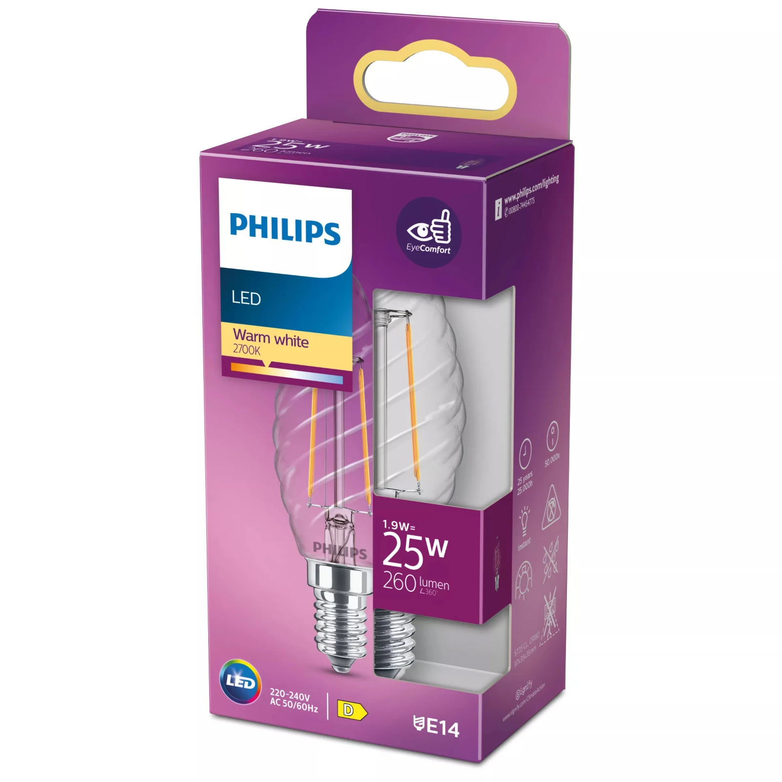 Philips LED Filament kaarslamp Classic 25W ST35 E14 WW CL ND PFSRT4