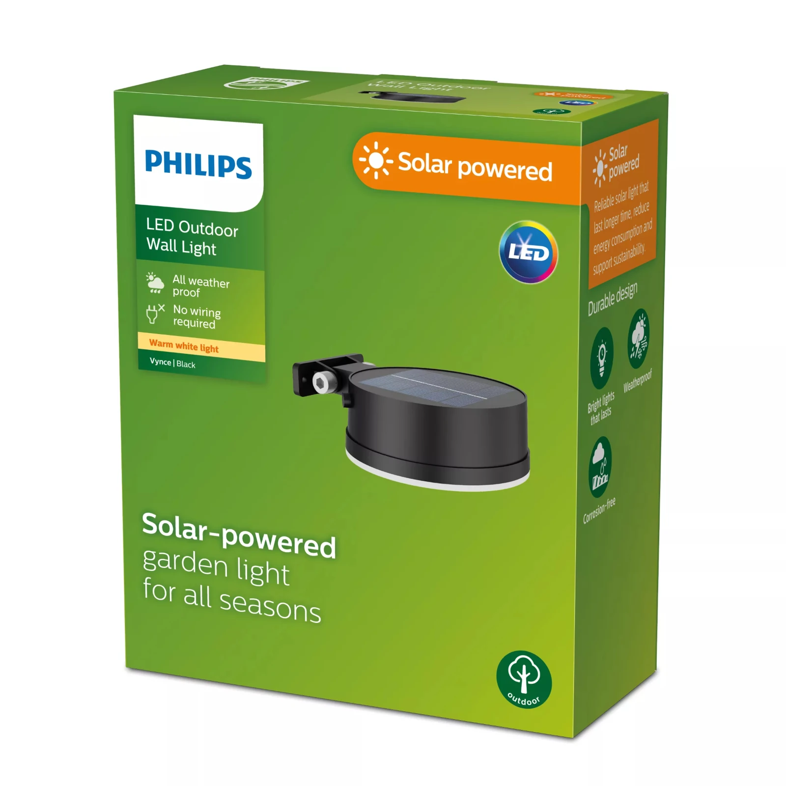 Philips Wandlamp Vynce rond 1.5W 2700K zwart