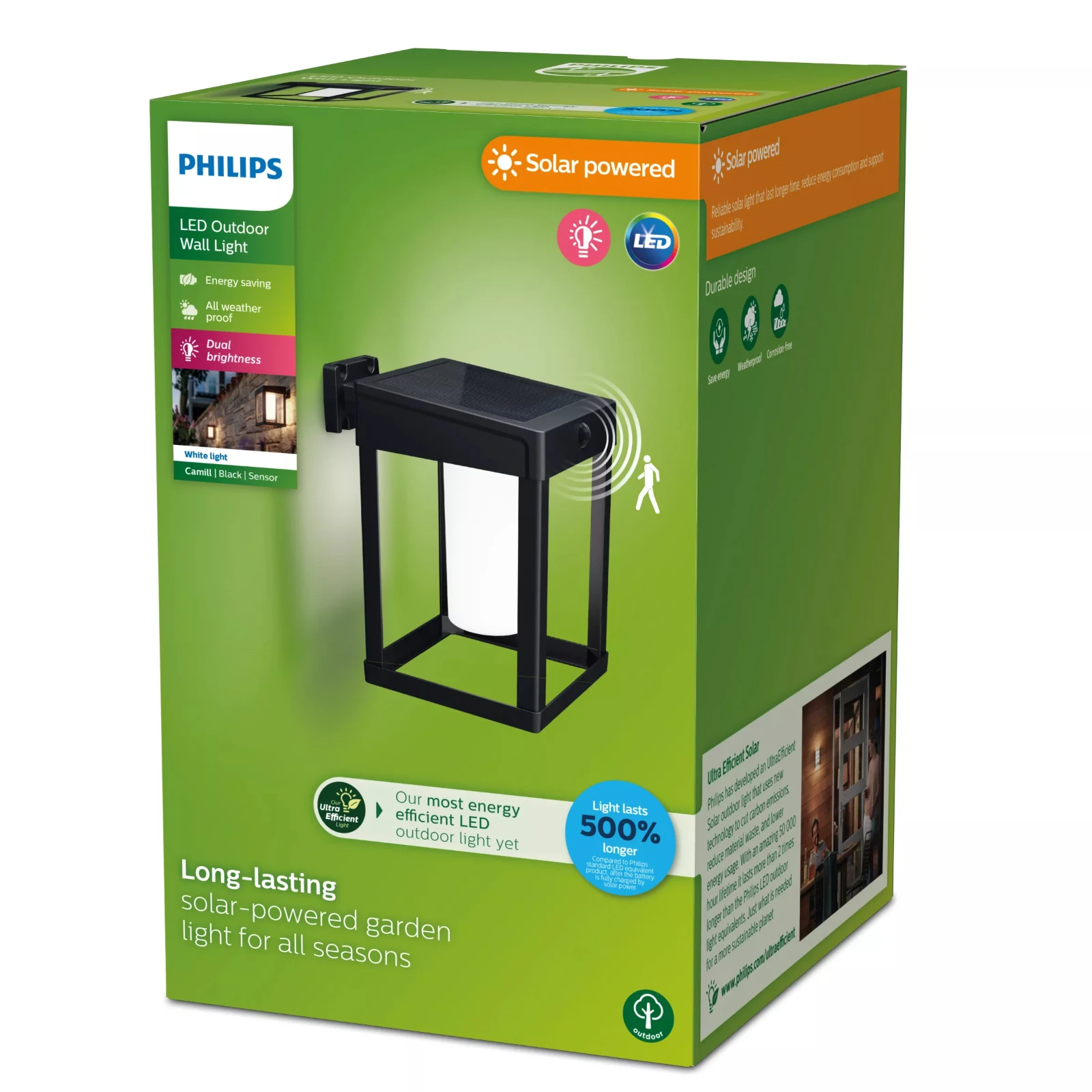 Philips Wandlamp Camill vierkant mat 1.4W 3000K zwart