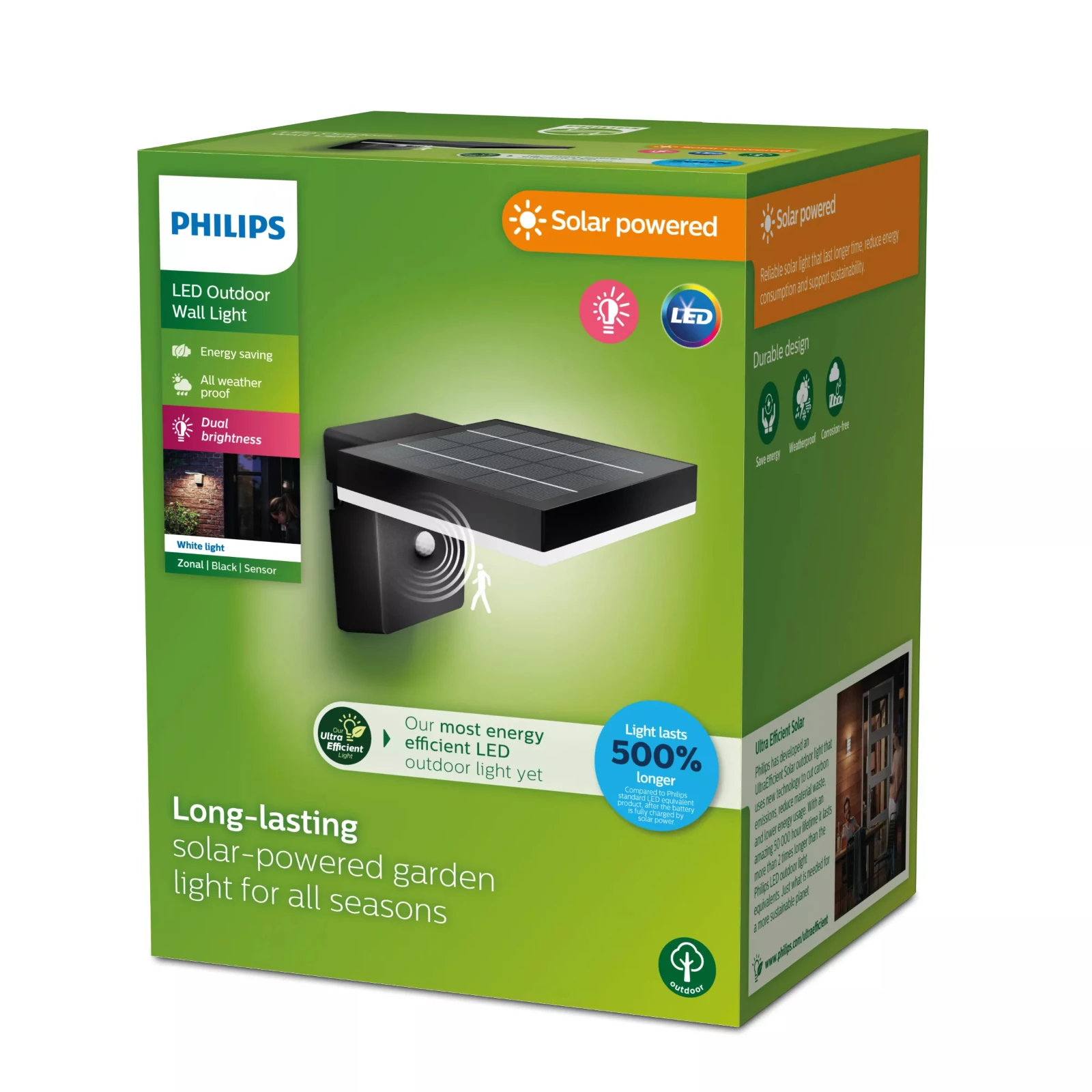 Philips Wandlamp Zonal vierkant 1.3W 3000K zwart
