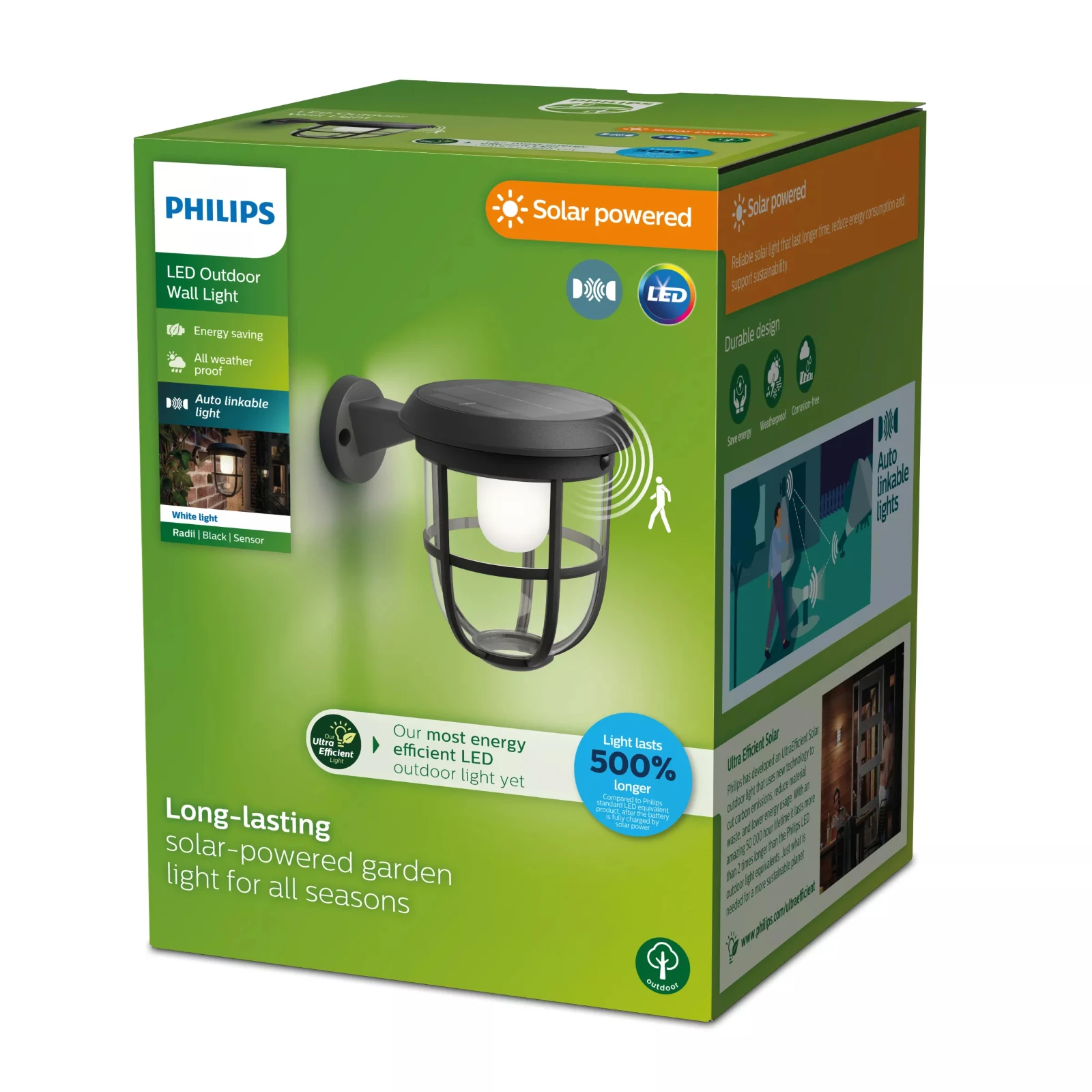 Philips Wandlamp Radii 1.3W 3000K zwart