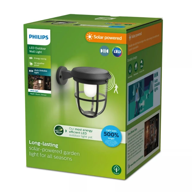 Philips Wandlamp Radii 1.3W 3000K zwart