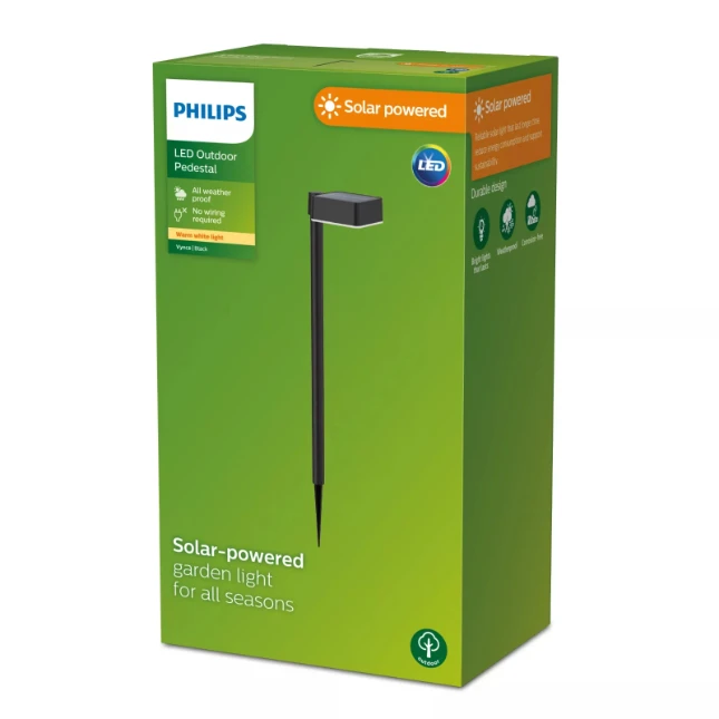Philips Sokkellamp Vynce vierkant 1.5W 2700K zwart