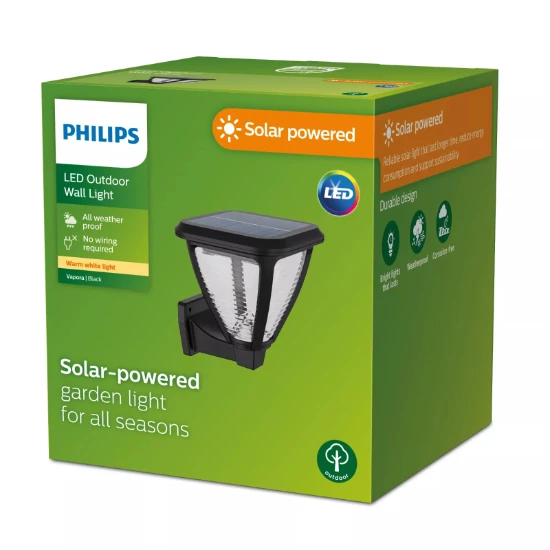 Philips Wandlamp Vapora 1.5W 2700K zwart
