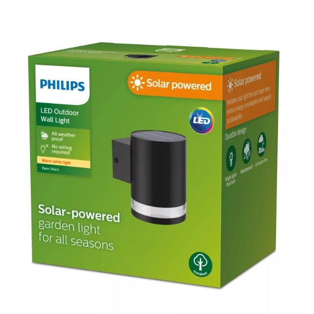 Philips Wandlamp Fyce 1.5W 2700K zwart