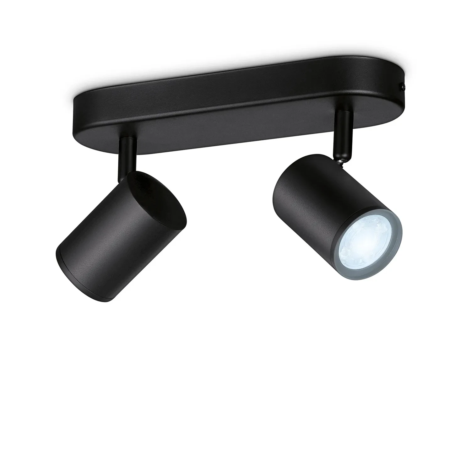 WiZ Plafondspot Imageo Zwart 2x5W Wi-Fi - warm tot koelwit - recht