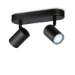 WiZ Plafondspot Imageo Zwart 2x5W Wi-Fi - warm tot koelwit - recht
