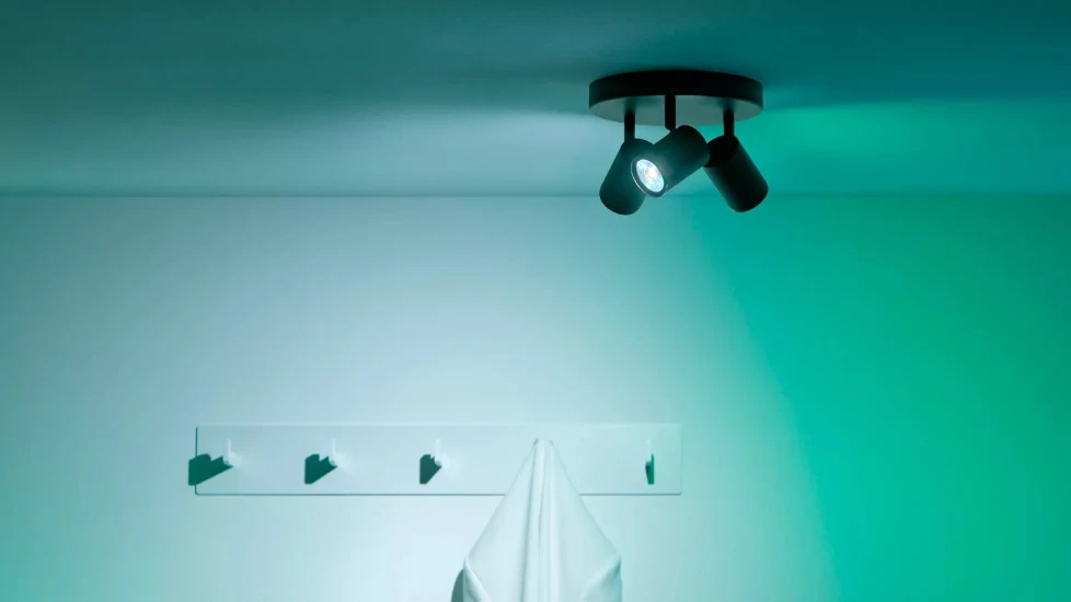 WiZ Plafondspot Imageo Zwart 3x5W Wi-Fi - gekleurd en wit - rond
