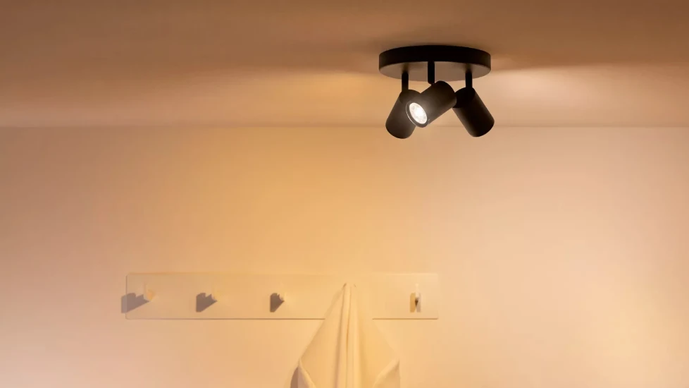 WiZ Plafondspot Imageo Zwart 3x5W Wi-Fi - gekleurd en wit - rond