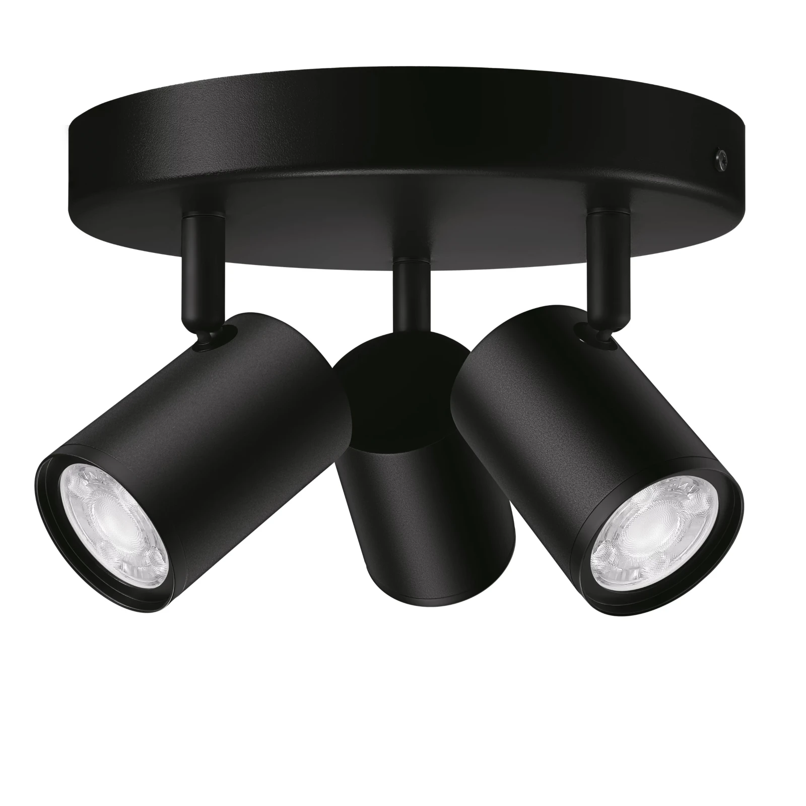 WiZ Plafondspot Imageo Zwart 3x5W Wi-Fi - gekleurd en wit - rond