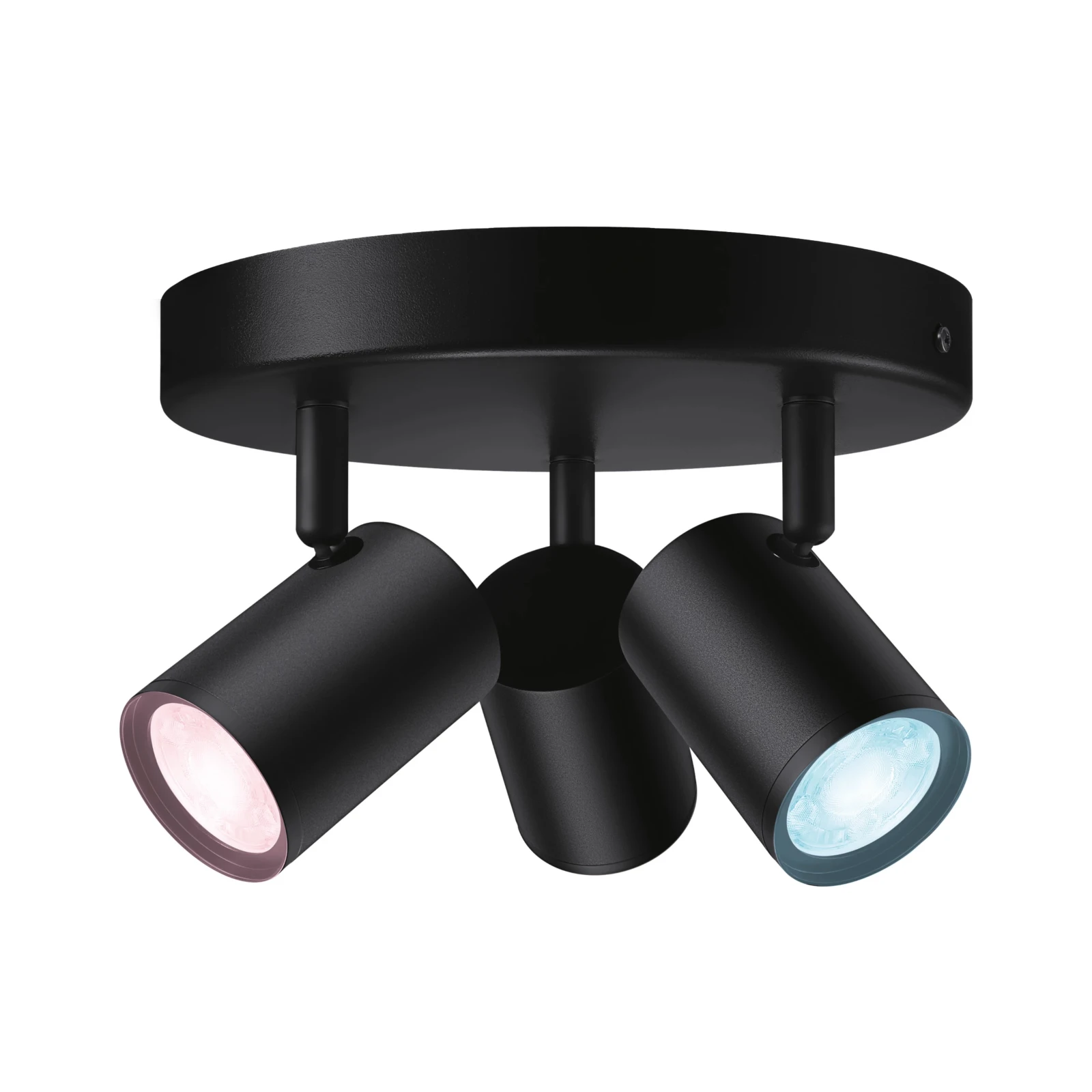 WiZ Plafondspot Imageo Zwart 3x5W Wi-Fi - gekleurd en wit - rond
