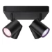 WiZ Plafondspot Imageo Zwart 4x5W Wi-Fi - gekleurd en wit - vierkant