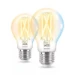 WiZ LED-lamp Filament E27 60W - warm tot koelwit (2 stuks)