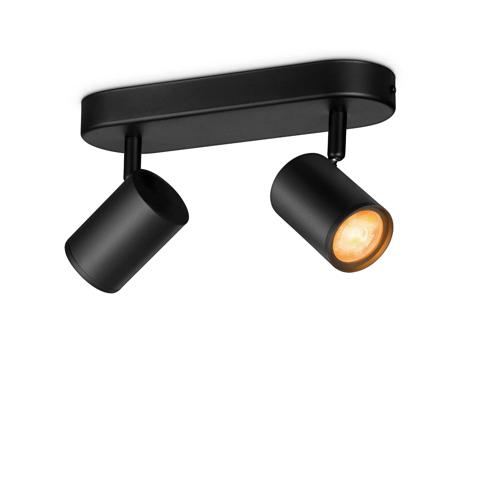 WiZ Plafondspot Imageo Zwart 2x5W Wi-Fi - gekleurd en wit - recht