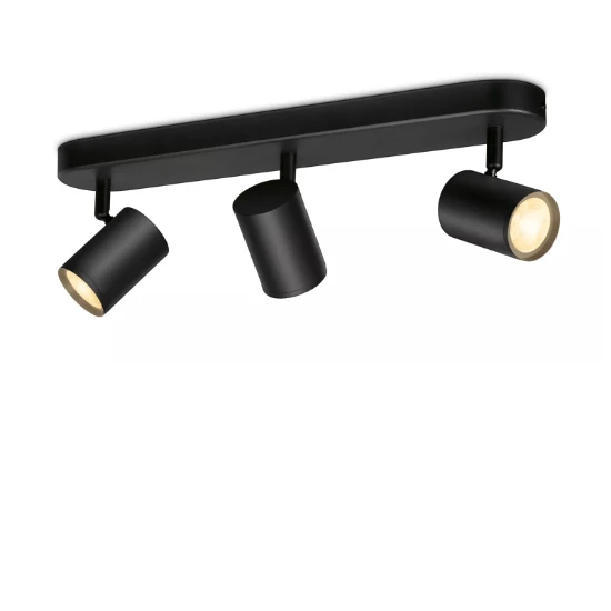 WiZ Plafondspot Imageo Zwart 3x5W Wi-Fi - warm tot koelwit - recht