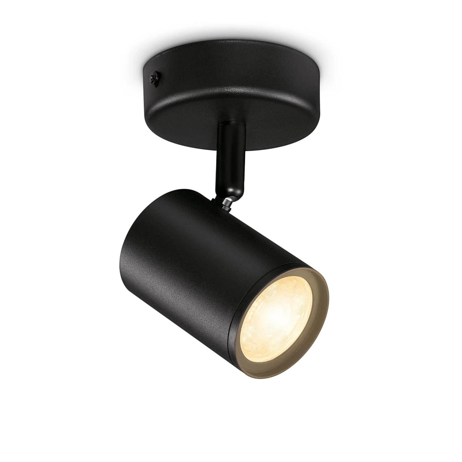 WiZ Opbouwspot Imageo Zwart 1x5W Wi-Fi - warm tot koelwit - rond