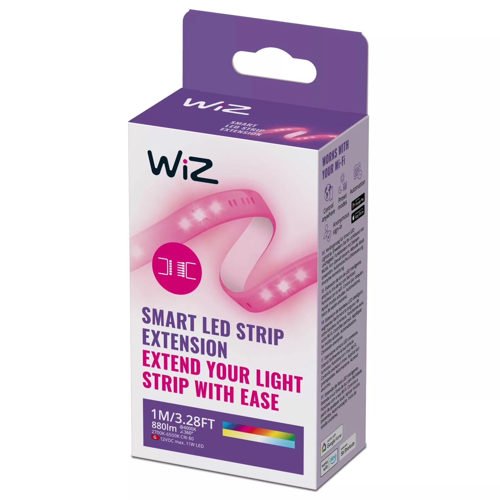 WiZ LED-strip Verlengstuk Wi-Fi - gekleurd en wit - 1 meter