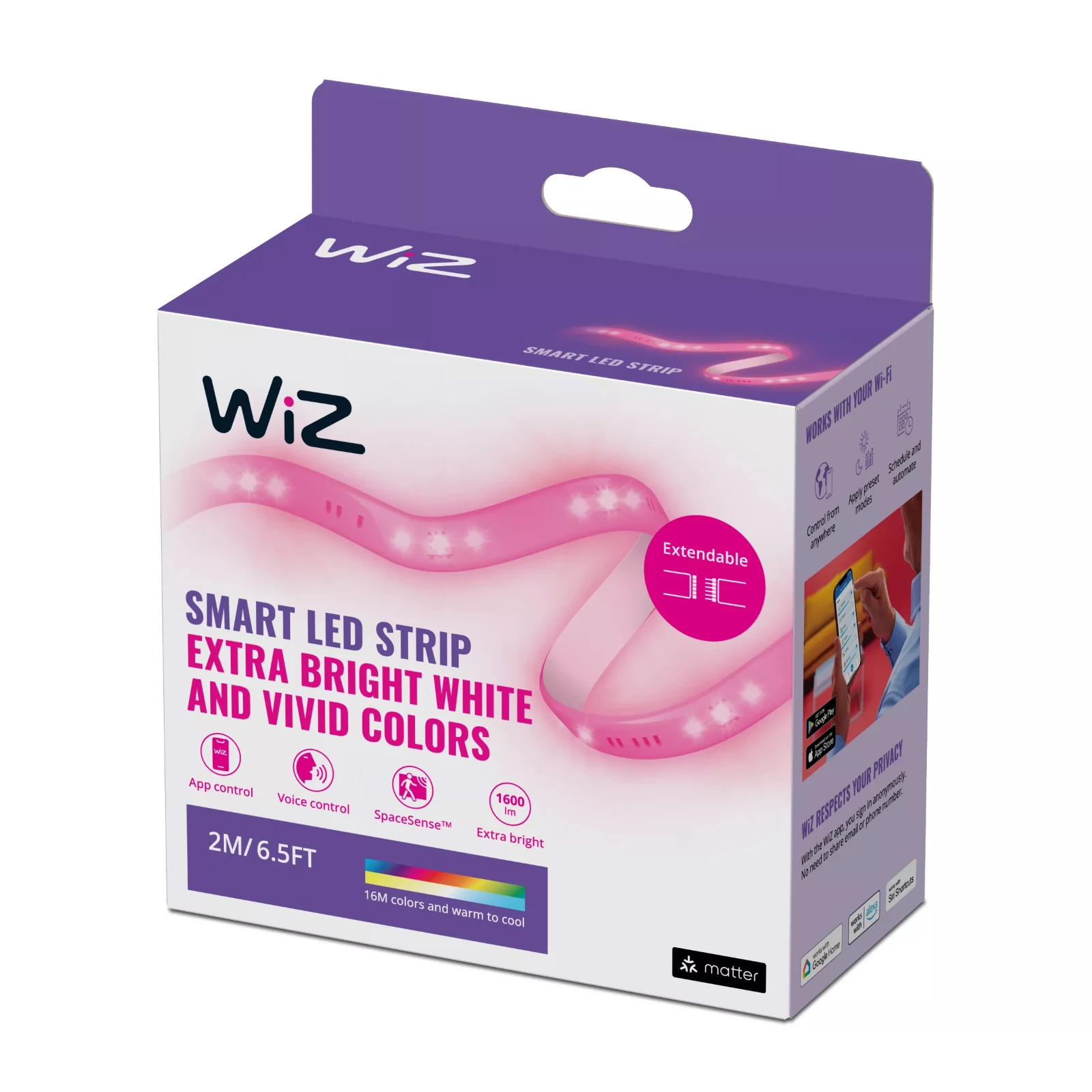WiZ LED-strip Starterset Wi-Fi - gekleurd en wit - 2 meter