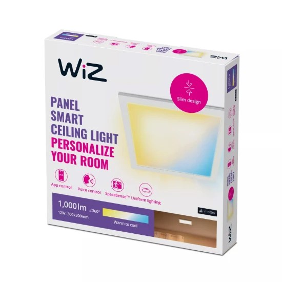 WiZ LED-paneel 12W - warm tot koelwit - vierkant