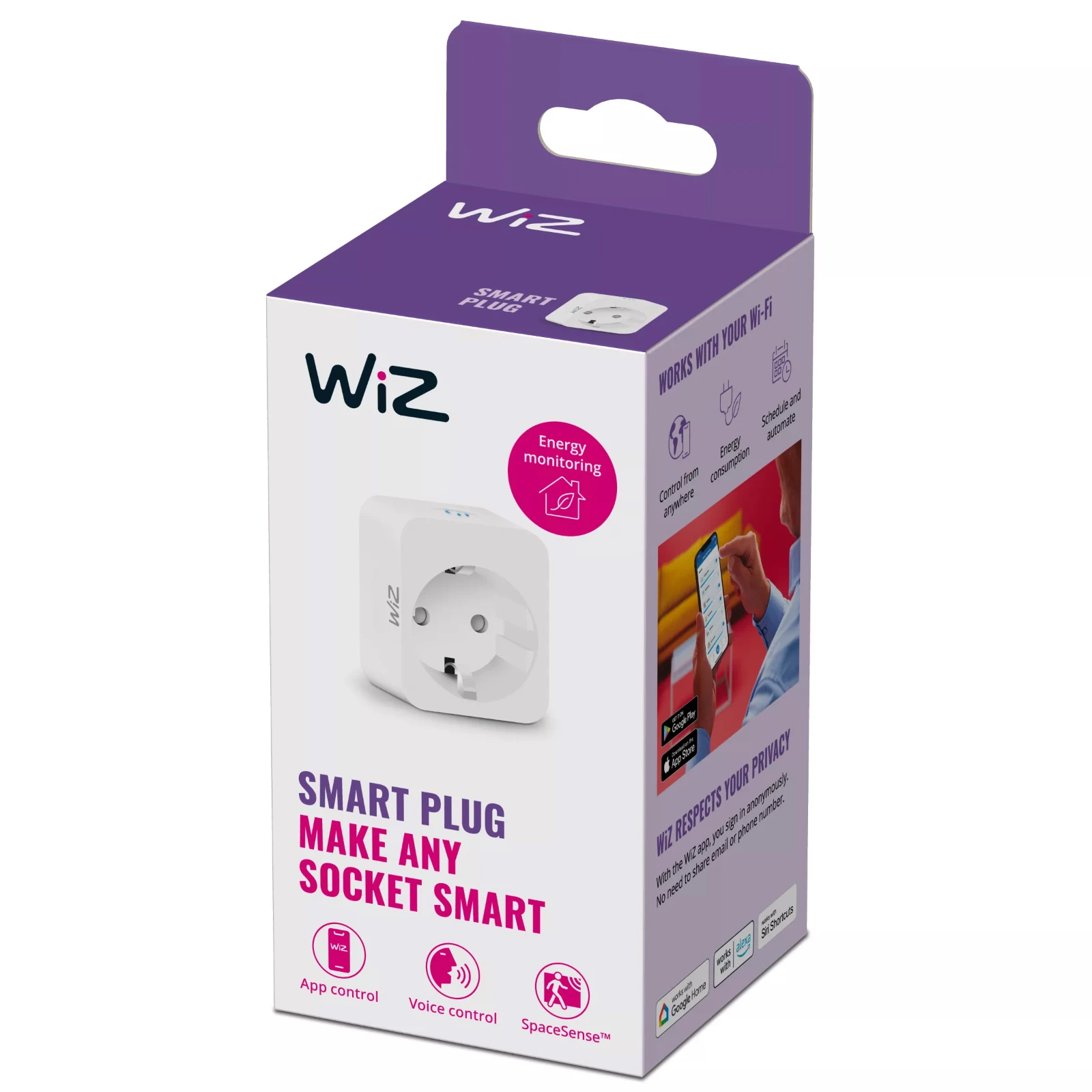 WiZ Slimme stekker met stroommeter - Stekkertype F Wi-Fi
