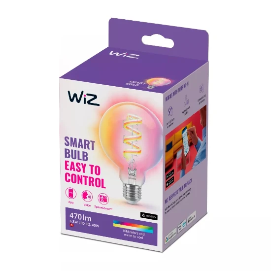 WiZ LED-filament Globe E27 40W Wi-Fi - gekleurd en wit