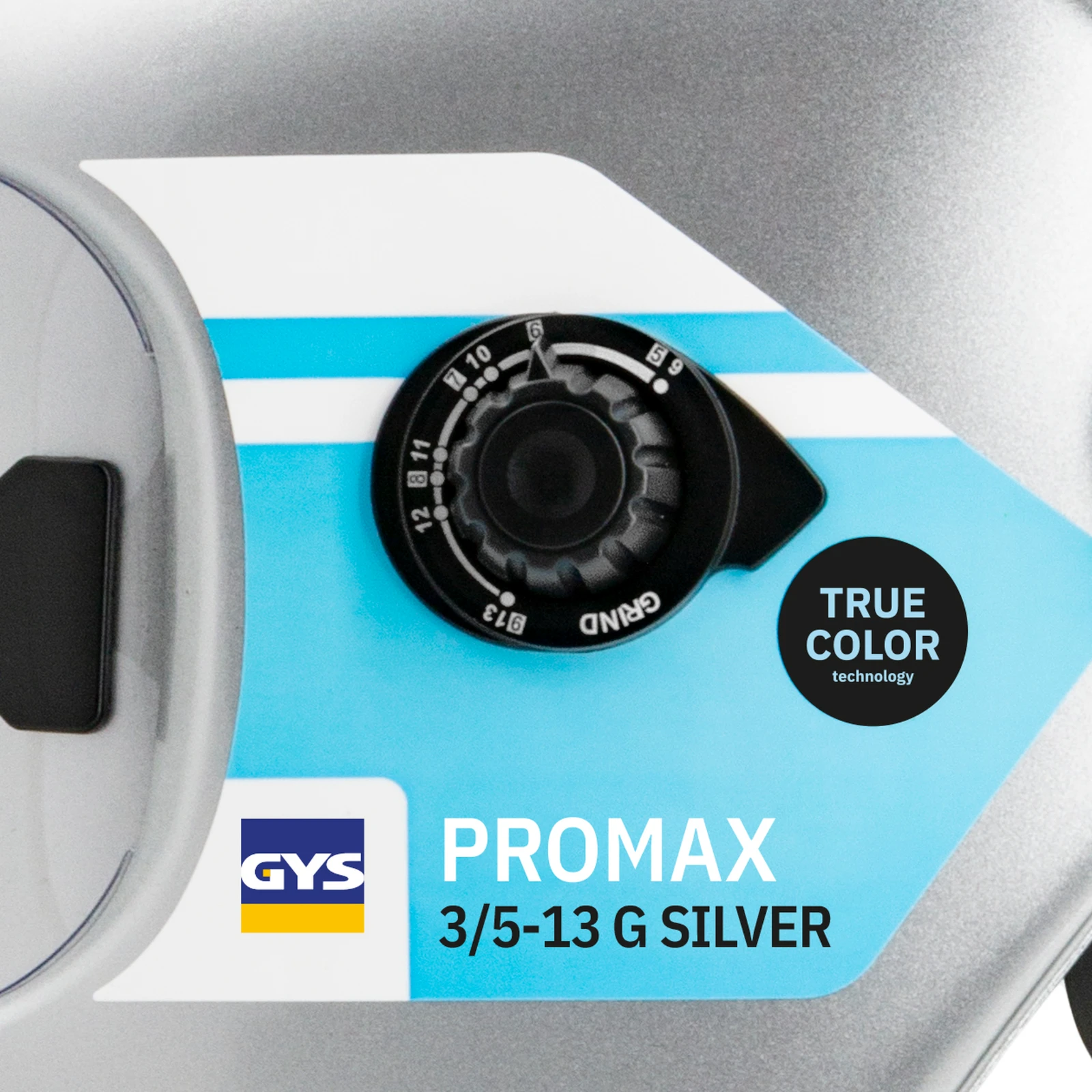GYS Lashelm LCD Promax 9-13 G True Color zilver
