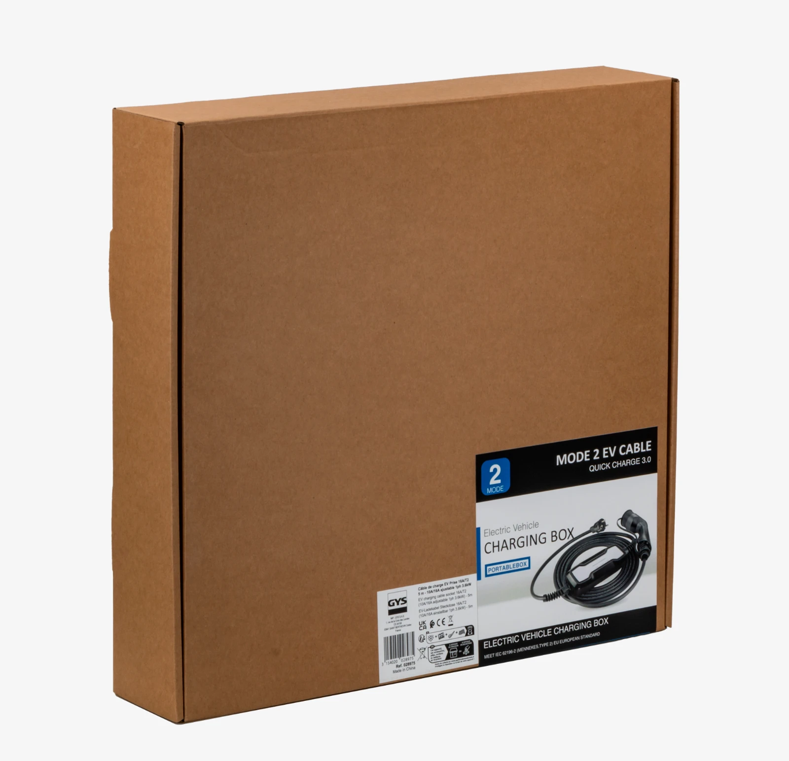 GYS Laadkabel EV Type 2 naar 230V 3.7kW - 16A (5m)