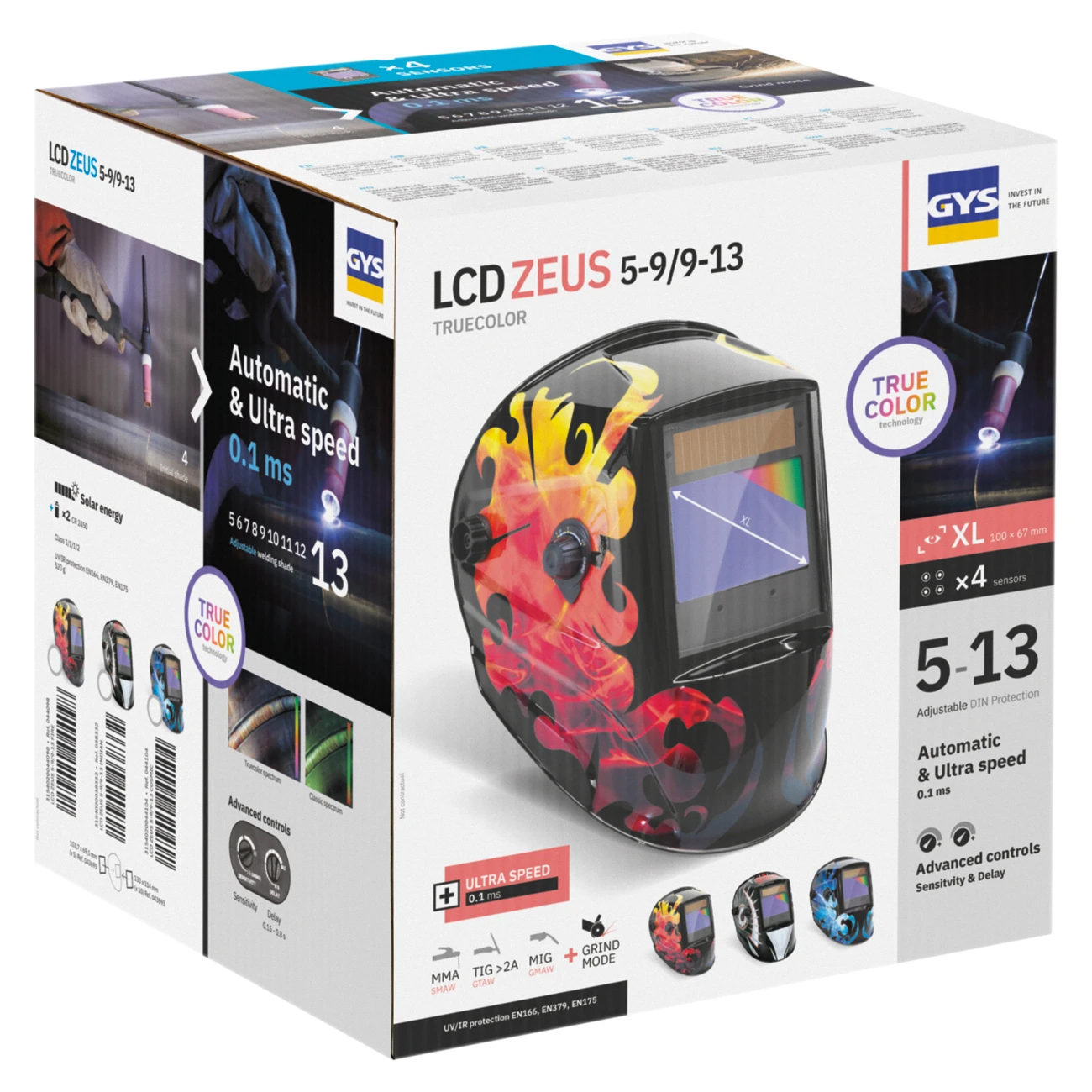 GYS Lashelm LCD Zeus 5-9/9-13 G Fire True Color