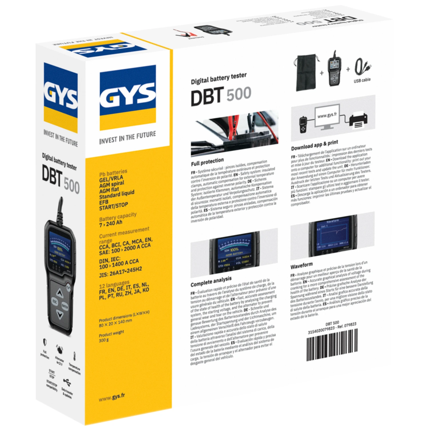 GYS Accutester DBT500 digitaal 6/12V 7-240Ah