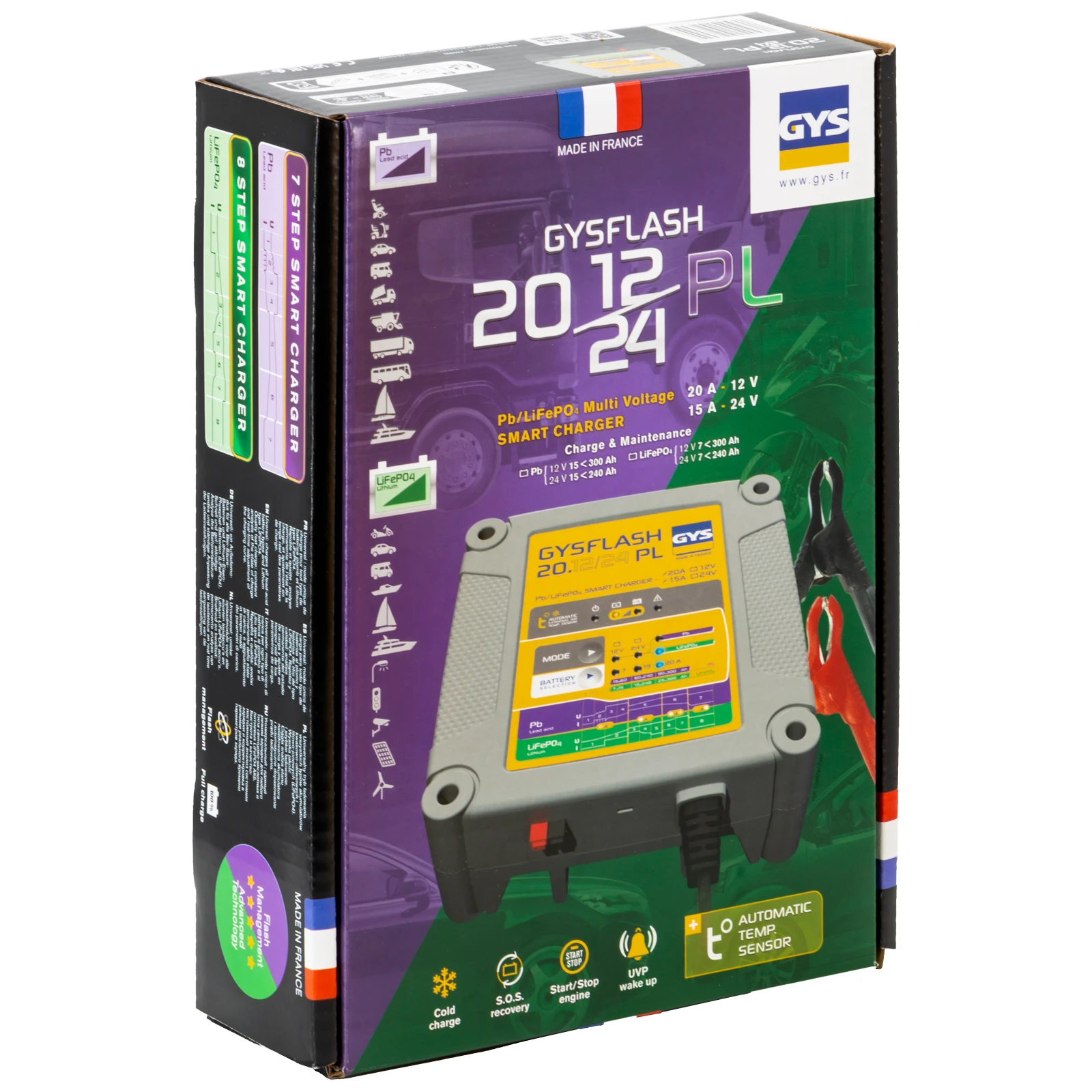 GYS Acculader GYSFLASH 20.12-24 PL 12/24V