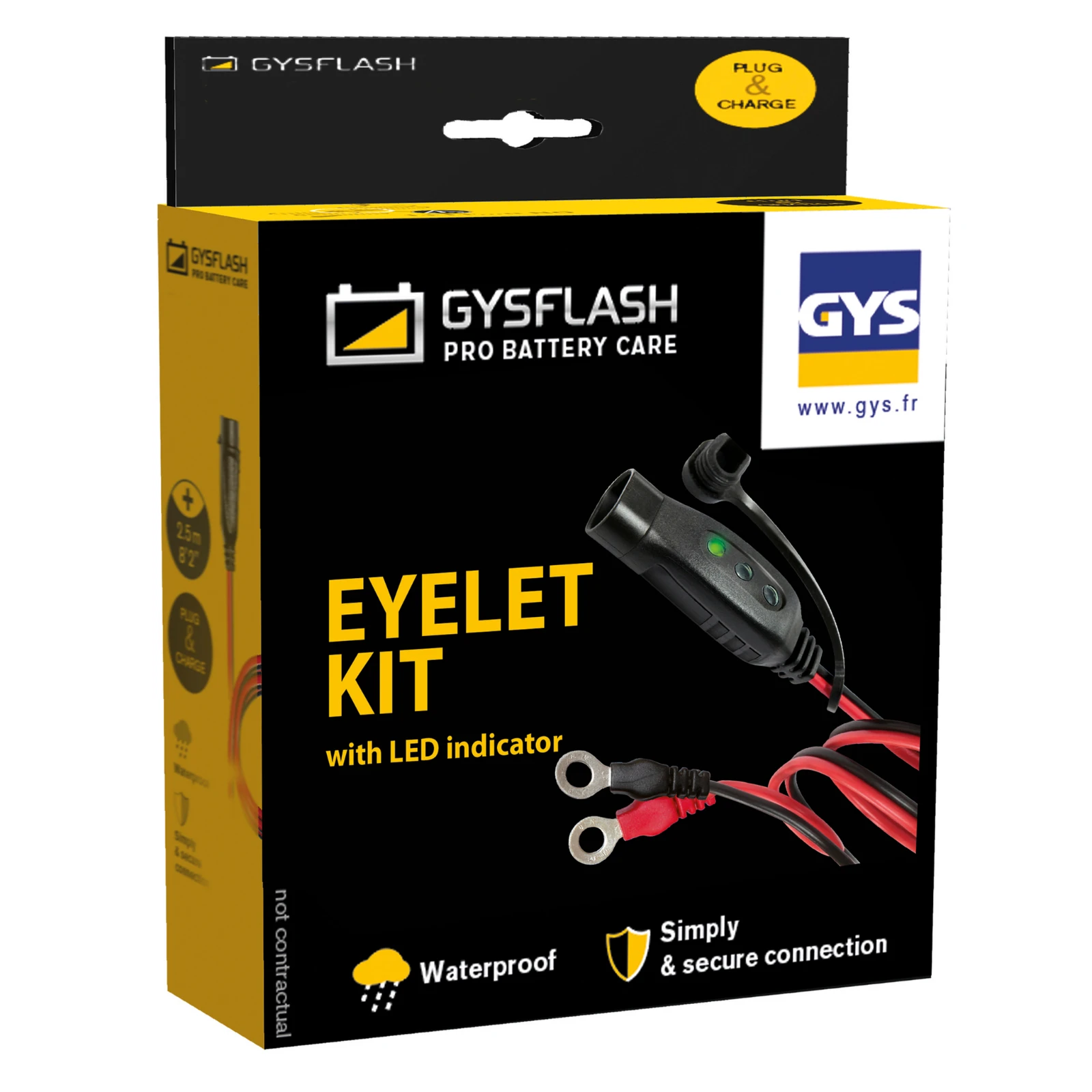 GYS Kabel met batterij en M6 oog GYSFLASH