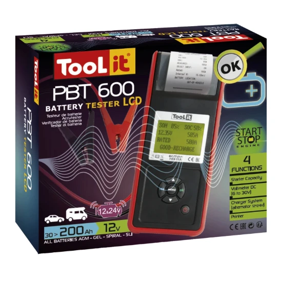 GYS Accutester PBT 600 digitaal met printer 12/24V 30-200Ah
