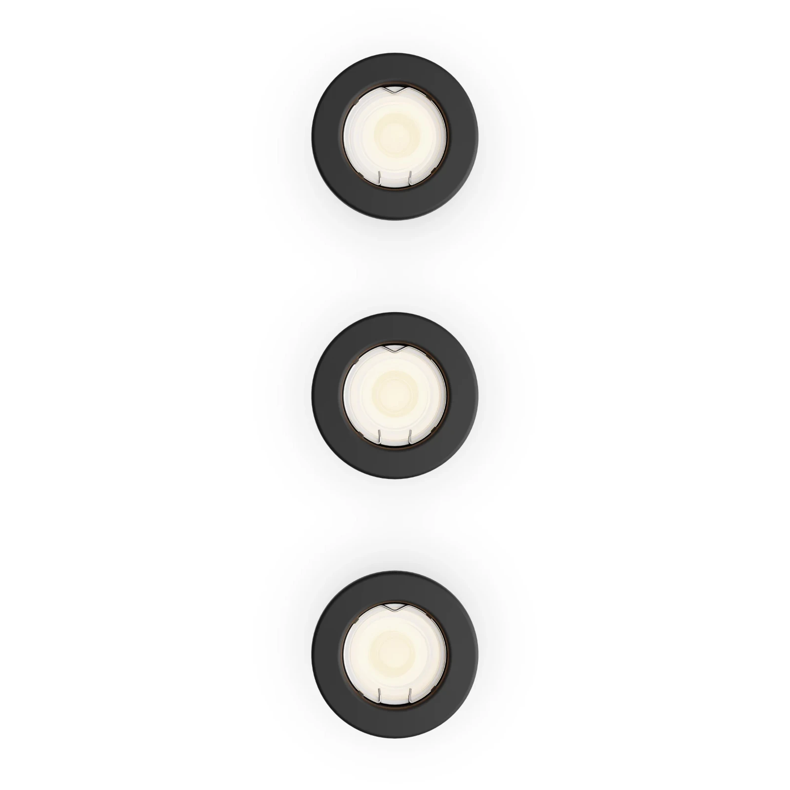 Philips Inbouwverlichting Peridot RD zwart - zonder lamp (3 stuks)