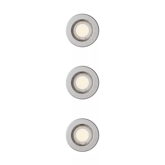 Philips Inbouwverlichting Peridot RD nikkel - zonder lamp (3 stuks)