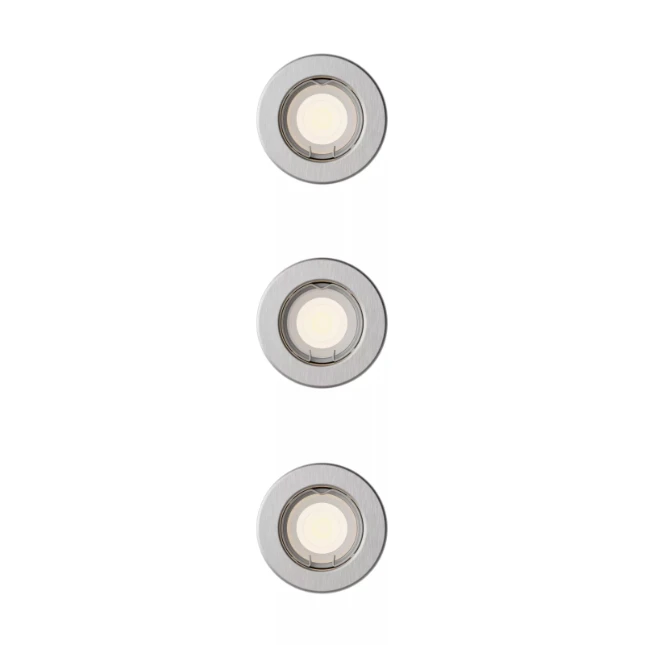Philips Inbouwverlichting Peridot RD nikkel - zonder lamp (3 stuks)