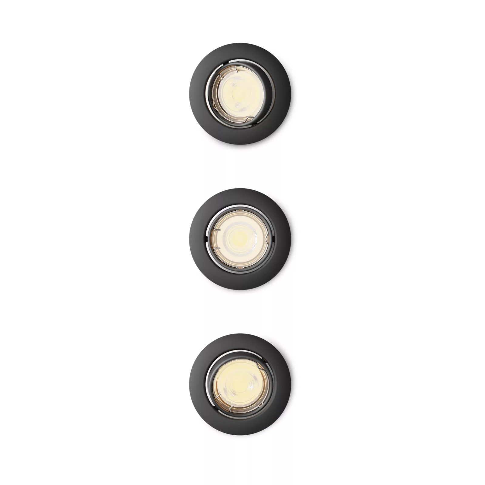 Philips Inbouwverlichting Peridot RD zwart - zonder lamp (3 stuks) - kantelbaar