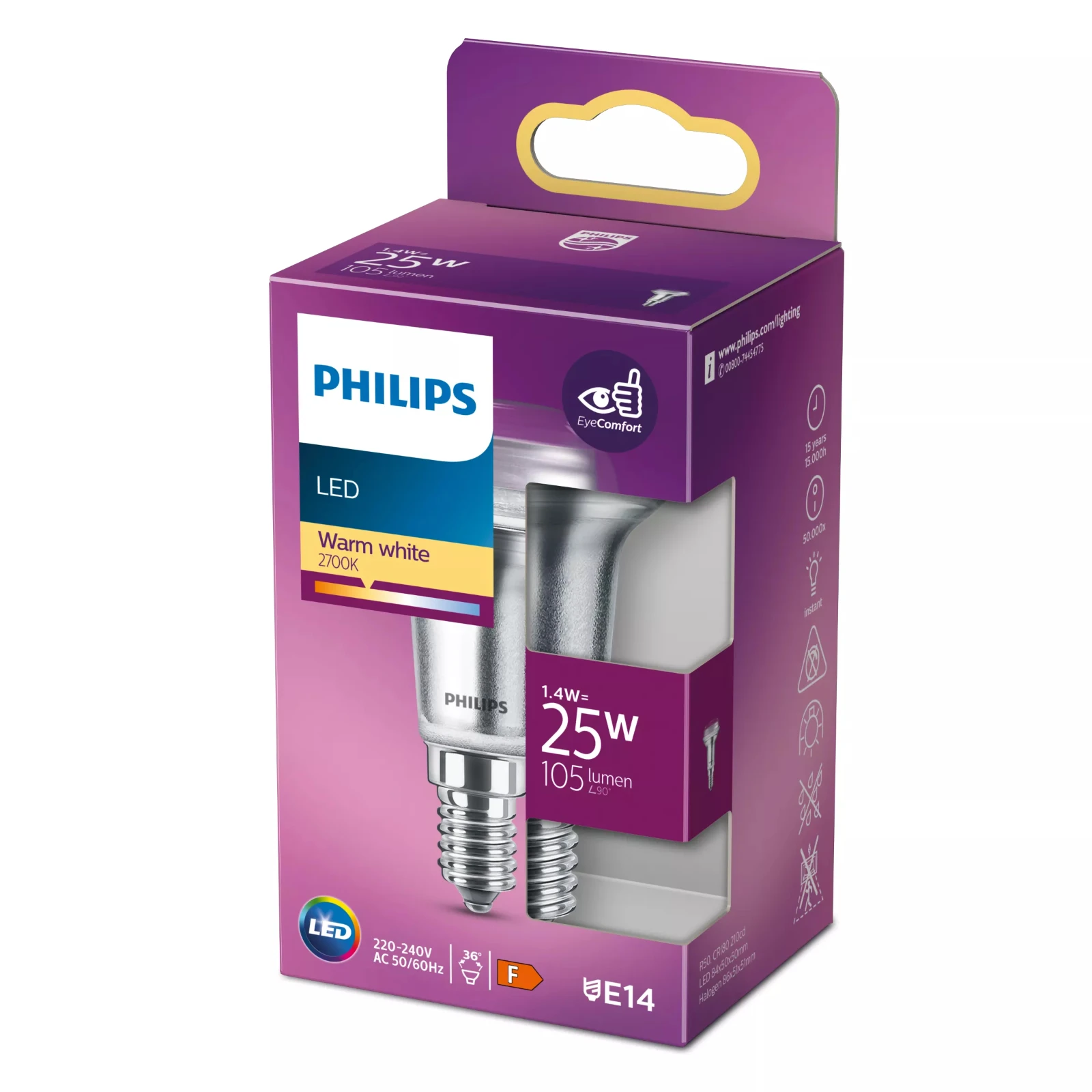 Philips LED Reflector Classic 25W E14 R50 WW 36D ND SRT4